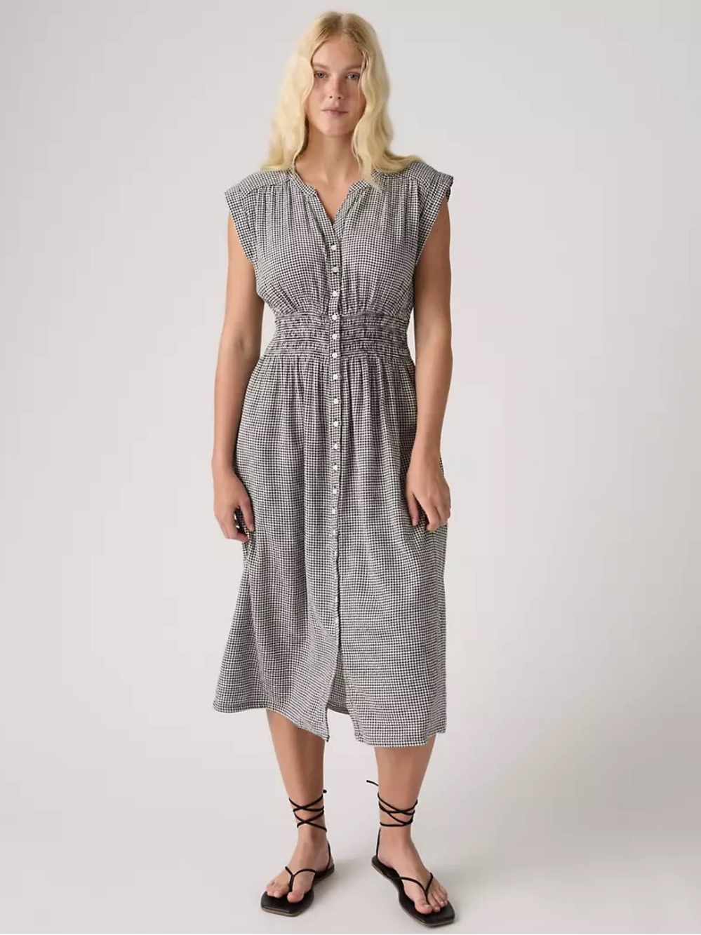 Levi's Black & White Beatrice Midi Dress